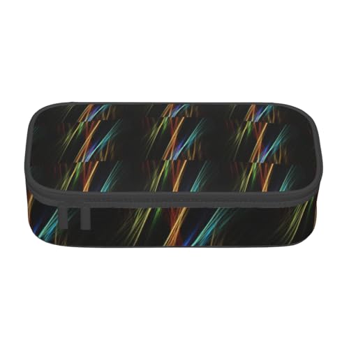 Unkhtt Federmäppchen mit bunten Linien, Kunstdruck, Schüler-Federmäppchen, 21,6 x 5,1 x 9,4 cm, für Schule, Büro, Reisen von Unkhtt