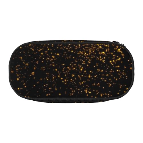 Unkhtt Federmäppchen mit großem Fassungsvermögen, Schwarz und Gold, mit doppeltem Reißverschluss, für Schule, Schreibwaren, Make-up, Schwarz , Einheitsgröße, Taschen-Organizer von Unkhtt