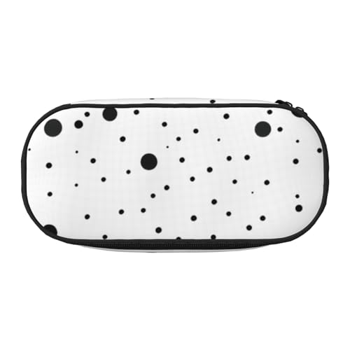 Unkhtt Federmäppchen mit großem Fassungsvermögen, Schwarz und Weiß, mit doppeltem Reißverschluss, für Schule, Schreibwaren, Make-up, Schwarz , Einheitsgröße, Taschen-Organizer von Unkhtt