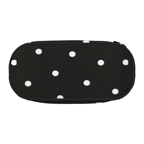 Unkhtt Federmäppchen mit großem Fassungsvermögen, für Studenten, Doppelreißverschluss, für Schule, Schreibwaren, Make-up, Schwarz / Weiß, Schwarz , Einheitsgröße, Taschen-Organizer von Unkhtt