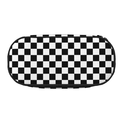 Unkhtt Federmäppchen mit großem Fassungsvermögen, für Studenten, Doppelreißverschluss, für Schule, Schreibwaren, Make-up, Schwarz und Weiß, Schwarz , Einheitsgröße, Taschen-Organizer von Unkhtt