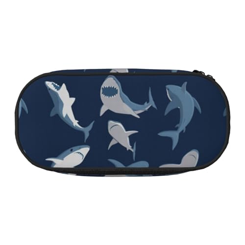 Unkhtt Federmäppchen mit großem Fassungsvermögen und doppeltem Reißverschluss, für Schule, Schreibwaren, Make-up, Blau, Schwarz , Einheitsgröße, Taschen-Organizer von Unkhtt