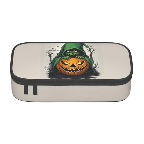 Unkhtt Federmäppchen mit grünem Geist, Horror, Halloween, Kürbis, 1 Druck, Schüler-Federmäppchen, 21,6 x 5,1 x 9,4 cm, für Schule, Büro, Reisen Unkhtt Federmäppchen mit grünem Geist, Horror, Halloween, Kürbis, 1 Druck, Schüler-Federmäppchen, 21,6 x 5,1 x 9,4 cm, für Schule, Büro, Reisen von Unkhtt