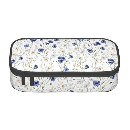 Unkhtt Federmäppchen mit handgezeichnetem Blumendruck, 21,6 x 5,1 x 9,4 cm, Federmäppchen, Schule, Büro, Reise von Unkhtt