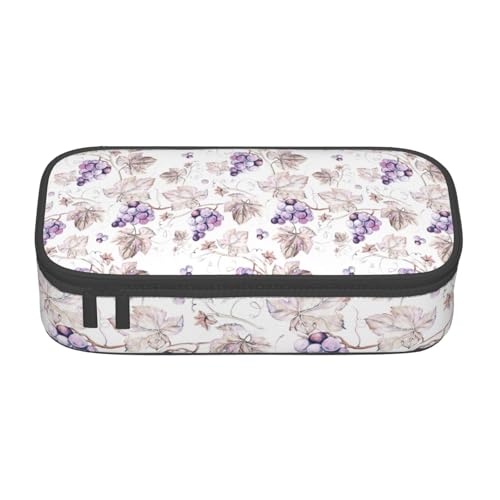 Unkhtt Federmäppchen mit schönem Traubenblatt-Druck, 21,6 x 5,1 x 9,4 cm, Federmäppchen, Schule, Büro, Reise von Unkhtt