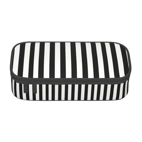 Unkhtt Federmäppchen mit schwarz-weißen Streifen, 21,6 x 5,1 x 9,4 cm, Federmäppchen, Schule, Büro, Reise von Unkhtt