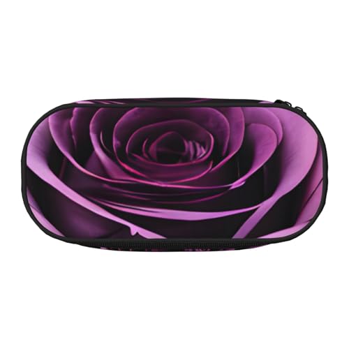 Unkhtt Federmäppchen mit schwarzem Rosenmuster, großes Fassungsvermögen, für Studenten, Doppelreißverschluss, Schule, Schreibwaren, Make-up, Schwarz , Einheitsgröße, Taschen-Organizer von Unkhtt