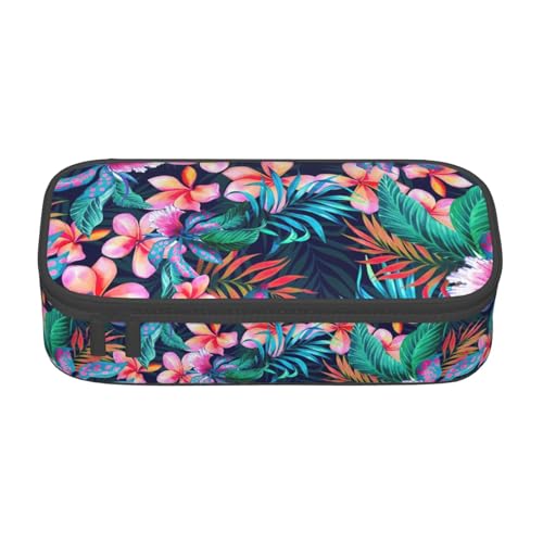 Unkhtt Federmäppchen mit tropischem Blumendruck, 21,6 x 5,1 x 9,4 cm, Federmäppchen, Schule, Büro, Reise von Unkhtt