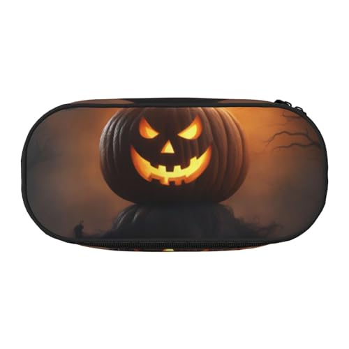 Unkhtt Halloween Ghost Pumpkin 1 Print Large Capacity Pencil Pen Pouch Students Dual Zip School Stationery Makeup Storage, Schwarz , Einheitsgröße, Taschen-Organizer von Unkhtt