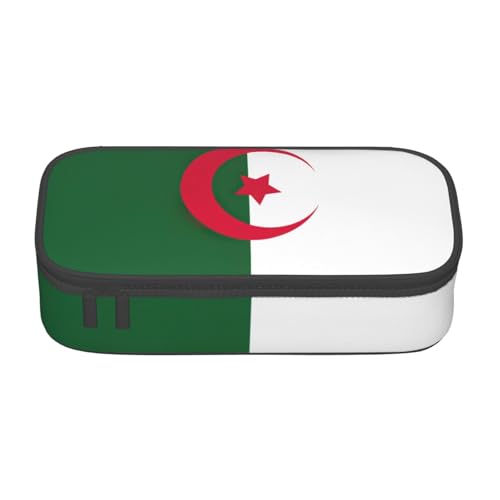 Unkhtt Schüler-Federmäppchen mit Flagge von Algerien, 21,6 x 5,1 x 9,4 cm, Federmäppchen für Schule, Büro, Reisen von Unkhtt
