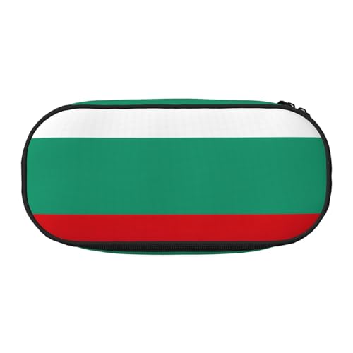 Unkhtt Stifteetui mit bulgarischer Flagge, großes Fassungsvermögen, Schüler, Doppelreißverschluss, Schule, Schreibwaren, Make-up-Aufbewahrung, Schwarz , Einheitsgröße, Taschen-Organizer von Unkhtt