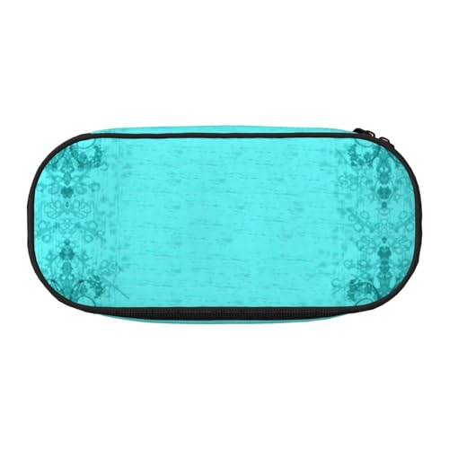 Unkhtt Stifteetui mit großem Fassungsvermögen, blaugrün, mit doppeltem Reißverschluss, für Schule, Schreibwaren, Make-up, Schwarz , Einheitsgröße, Taschen-Organizer von Unkhtt