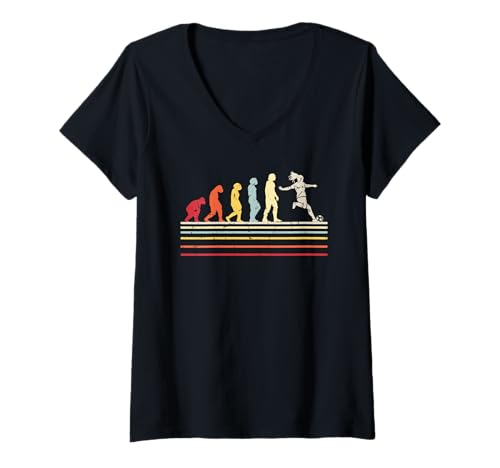 Damen Damen Fußball Evolution of Girls Soccer T-Shirt mit V-Ausschnitt Damen Damen Fußball Evolution of Girls Soccer T-Shirt mit V-Ausschnitt von Unknown Designer