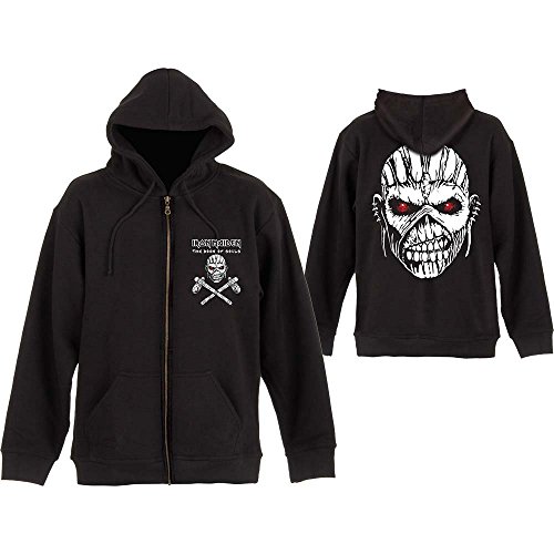 Iron Maiden Herren Kapuzenpullover Eddie Axe mit Rückendruck Hoodie Gr. S, Schwarz von Iron Maiden