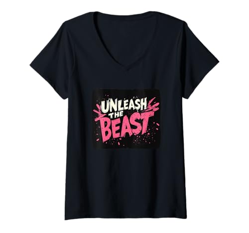 Damen Awesome Unleash the Beast Speech Kostüm T-Shirt mit V-Ausschnitt Damen Awesome Unleash the Beast Speech Kostüm T-Shirt mit V-Ausschnitt von Unleash the Beast