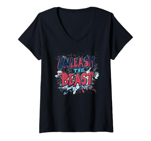 Damen Statement zur Rede von Unleash The Beast T-Shirt mit V-Ausschnitt Damen Statement zur Rede von Unleash The Beast T-Shirt mit V-Ausschnitt von Unleash the Beast
