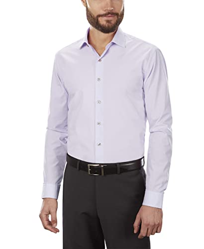 Unlisted by Kenneth Cole Herren Solid Dress Shirts Smokinghemd, Fliederfarben, 43 cm-44 cm Hals 86 cm-89 cm Ärmel (X-Large) von Unlisted by Kenneth Cole