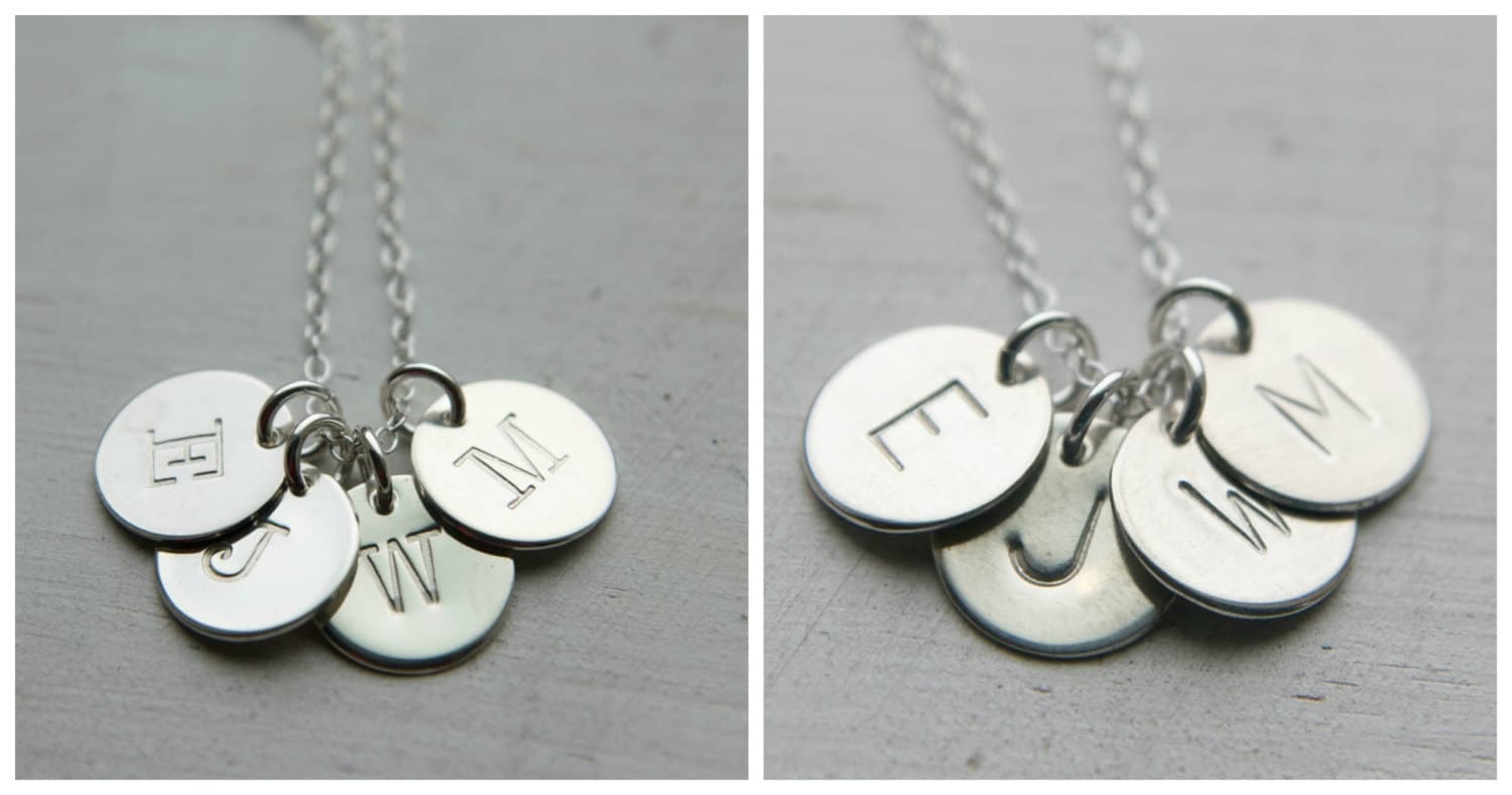 Erste Halskette, 2 3 4 5 Silber Disc Sterling Benutzerdefinierte Moderne Mama Personalisierte Halskette von UnmistakablyMine