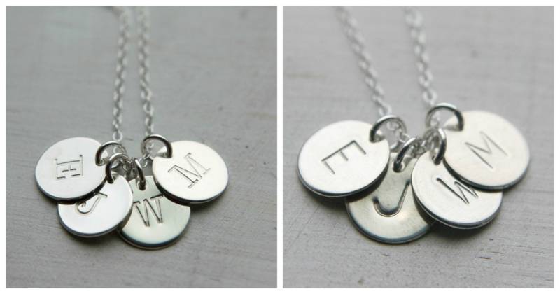 Erste Halskette, 2 3 4 5 Silber Disc Sterling Benutzerdefinierte Moderne Mama Personalisierte Halskette von UnmistakablyMine