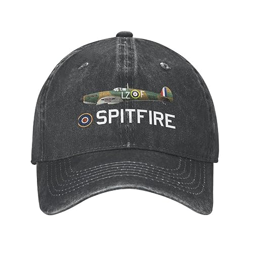 Baseballkappe Hip Hop Sonnenhut Baumwolle Spitfire Baseballkappe Outdoor Männer Frauen WW2 Krieg Flugzeug Flugzeug Flugzeug Britischer Papa Hut Geburtstagsgeschenk für Männer Frauen von UnniQ