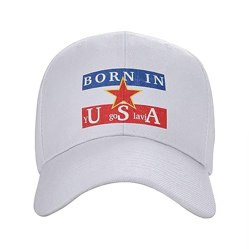 Baseballkappe Hip Hop Sonnenhut Custom Born In Jugoslavia Baseballkappe für Männer Frauen Verstellbare jugoslawische Flagge Papa Hut Streetwear Snapback Caps Geburtstagsgeschenk für Männer Frauen von UnniQ