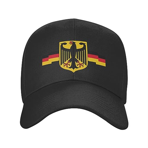 Baseballkappe Hip-Hop Sonnenhut Deutscher Adler auf Baseballkappe für Männer und Frauen verstellbare Deutschland-Flagge Papa-Hut Sonnenschutz Snapback-Kappen Geburtstagsgeschenk für Männer und Frauen von UnniQ