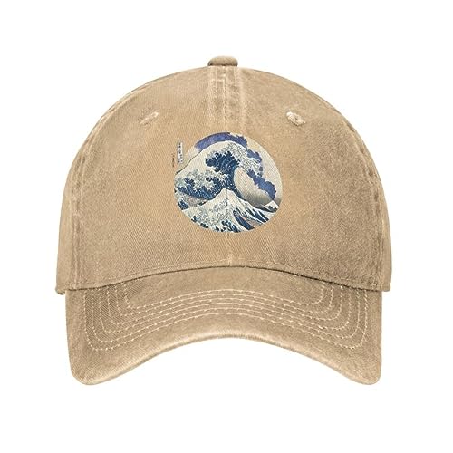 Baseballkappe Hip Hop Sonnenhut Mode Unisex Baumwolle Great Wave Off of Kanagawa Mount Fuji Eruption Baseballkappe Erwachsene Katsushika Hokusai Papa Hut Männer Frauen Geburtstagsgeschenk von UnniQ