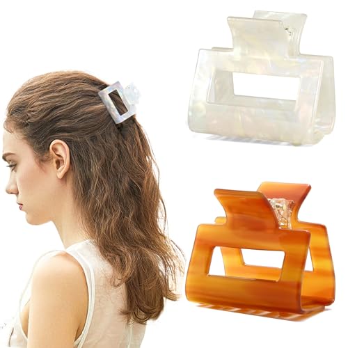 2 Stück Haarklammer Damen Klein Mittelgroß Haarspangen für Dünnes Dickes Haar Zelluloid Rechteckige Haarclips Rutschfest 2 Stück Haarklammer Damen Klein Mittelgroß Haarspangen für Dünnes Dickes Haar Zelluloid Rechteckige Haarclips Rutschfest von Unning