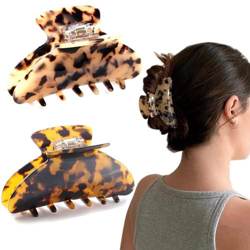 2 Stück Haarklammer Groß Haarspangen für Damen Dickes Haar Zelluloid Vintage Haarclips 2 Stück Haarklammer Groß Haarspangen für Damen Dickes Haar Zelluloid Vintage Haarclips von Unning