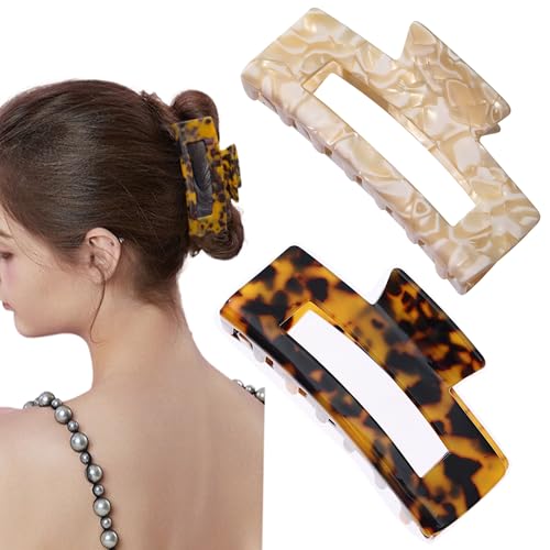 2 Stück Haarklammer Groß Haarspangen für Damen Dünnes Dickes Haar Zelluloid Vintage Haarclips 2 Stück Haarklammer Groß Haarspangen für Damen Dünnes Dickes Haar Zelluloid Vintage Haarclips von Unning