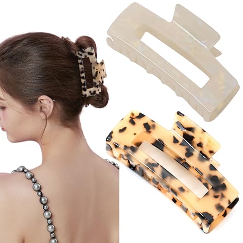 2 Stück Haarklammer Groß Haarspangen für Damen Dünnes Dickes Haar Zelluloid Vintage Haarclips 2 Stück Haarklammer Groß Haarspangen für Damen Dünnes Dickes Haar Zelluloid Vintage Haarclips von Unning
