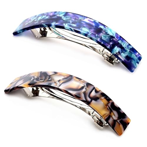 2 Stücke Haarspangen Damen Groß Retro Automatische Haarspange Französische Vintage Haarspangen Dickes Haar Hair Clips Hair Barrettes für Damen Frauen von Unning