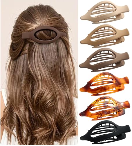 6 Stück Flach Haarspangen Damen Legen Haarklammer Dünnes Dickes Haar Rutschfest Haarclips von Unning