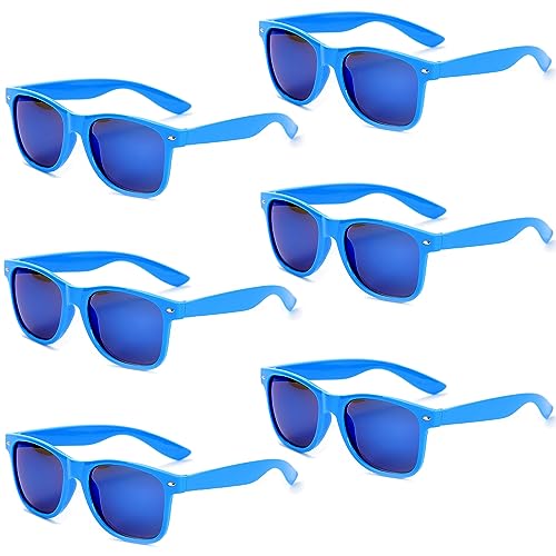 6 Stücke Neon Sonnenbrille Set Herren Unisex Bunte Sonnenbrillen Coole Retro Lustige Brillen Party für Herren Damen von Unning