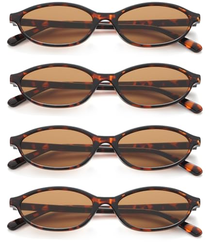 Unning 4 Stück Oval Sonnenbrille Damen Retro Ovale Sonnenbrillen Schmal Vintage Klein Brillen Set Unning 4 Stück Oval Sonnenbrille Damen Retro Ovale Sonnenbrillen Schmal Vintage Klein Brillen Set von Unning