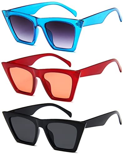Unning Vintage Cateye Sonnenbrille Damen,Retro Quadratisch Katzenaugen Sonnenbrillen Trendy Mode Brille Set für Damen Frauen Unning Vintage Cateye Sonnenbrille Damen,Retro Quadratisch Katzenaugen Sonnenbrillen Trendy Mode Brille Set für Damen Frauen von Unning