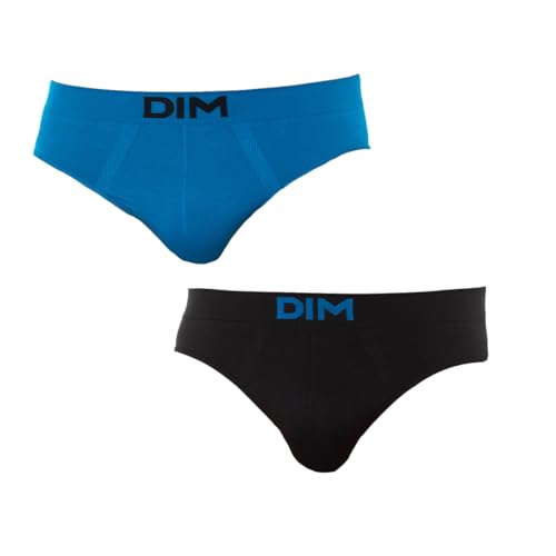 UNNO Herren Sin Costuras Slip Pack X2 Dim Basic Unterkleid, Schwarz (Azul Océanique/Negro 5WL), Medium (Herstellergröße: 6) von Unno