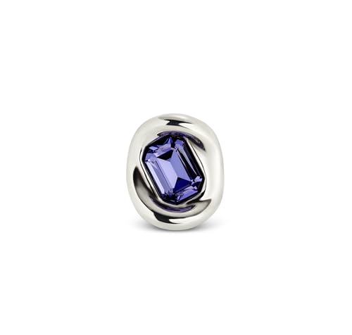 Uno de 50 Ring aus versilbertem Sterlingsilber mit violettem Kristall von Uno de 50