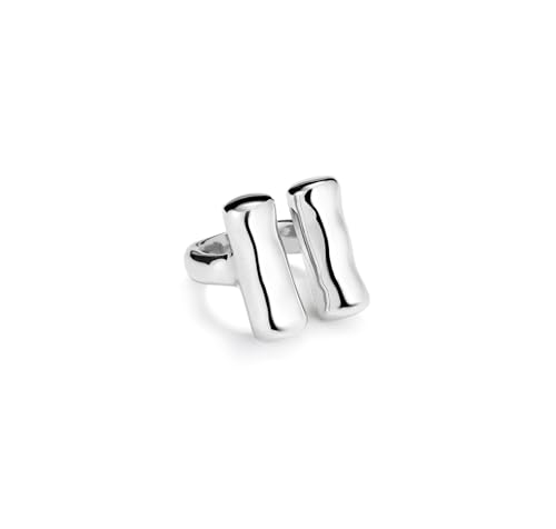 Ring UNOde50 aus versilbertem Sterlingsilber mit zwei senkrechten Röhren von Uno de 50
