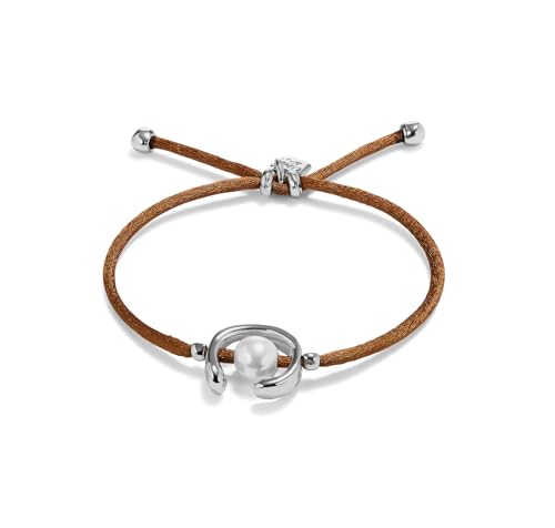 UNO de 50 Braunes Armband mit Muschelperle, versilbert mit Sterlingsilber., Mediano, Silber, Kein Edelstein von Uno de 50