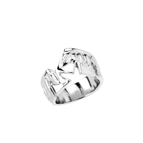 UNO de 50 Damen-Ring, 925er Sterlingsilber, Größe 15, 17,02 mm, Metalllegierung, handgefertigter Schmuck, Silber, Kein Edelstein von Uno de 50
