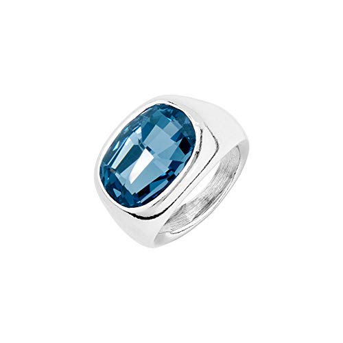 Uno de 50 Ring aus Messing, mit Sterlingsilber verkleidet und facettiert von Uno de 50