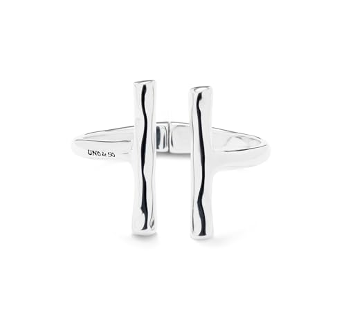 UNO de 50 Starrer Armreif mit Sterlingsilber und zwei langen Rohren an den Enden, Grande, Silber, Kein Edelstein von Uno de 50