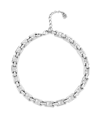 UNO de 50 Versilberte Halskette mit rechteckigen Gliedern, Einheitsgröße, Silber, Kein Edelstein UNO de 50 Versilberte Halskette mit rechteckigen Gliedern, Einheitsgröße, Silber, Kein Edelstein von Uno de 50