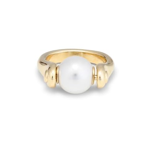 Uno de 50 RING AUS 18 Karat vergoldeter METALLLEGIERUNG MIT MUSCHELPERLE von Uno de 50