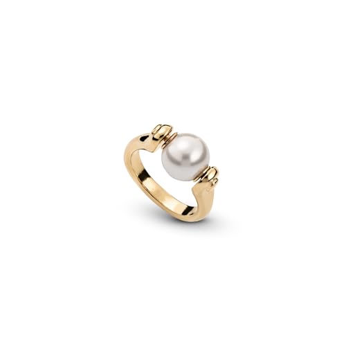 Uno de 50 RING AUS 18 Karat vergoldeter METALLLEGIERUNG MIT MUSCHELPERLE von Uno de 50