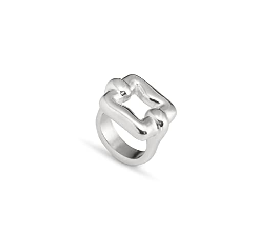 UNOde50 RING AUS METALLLEGIERUNG, PLATTIERT AUS STERLINGSILBER, QUADRATISCHE FORM von Uno de 50