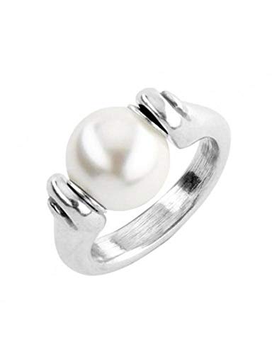 Uno de 50 Ring aus Metall, beschichtet mit Sterlingsilber und synthetischer Perle. von Uno de 50