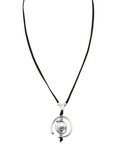 Uno De 50 Damen-Kette mit Anhänger Classics Versilbert Leder Perle weiß 47 cm - COL0973BPLMAR0U von Uno de 50