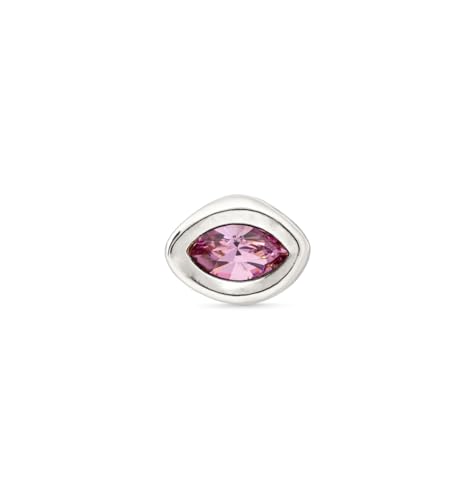 Uno de 50 Piercing-Ohrring aus Sterlingsilber mit Metalllegierung und facettiertem Kristall von Uno de 50